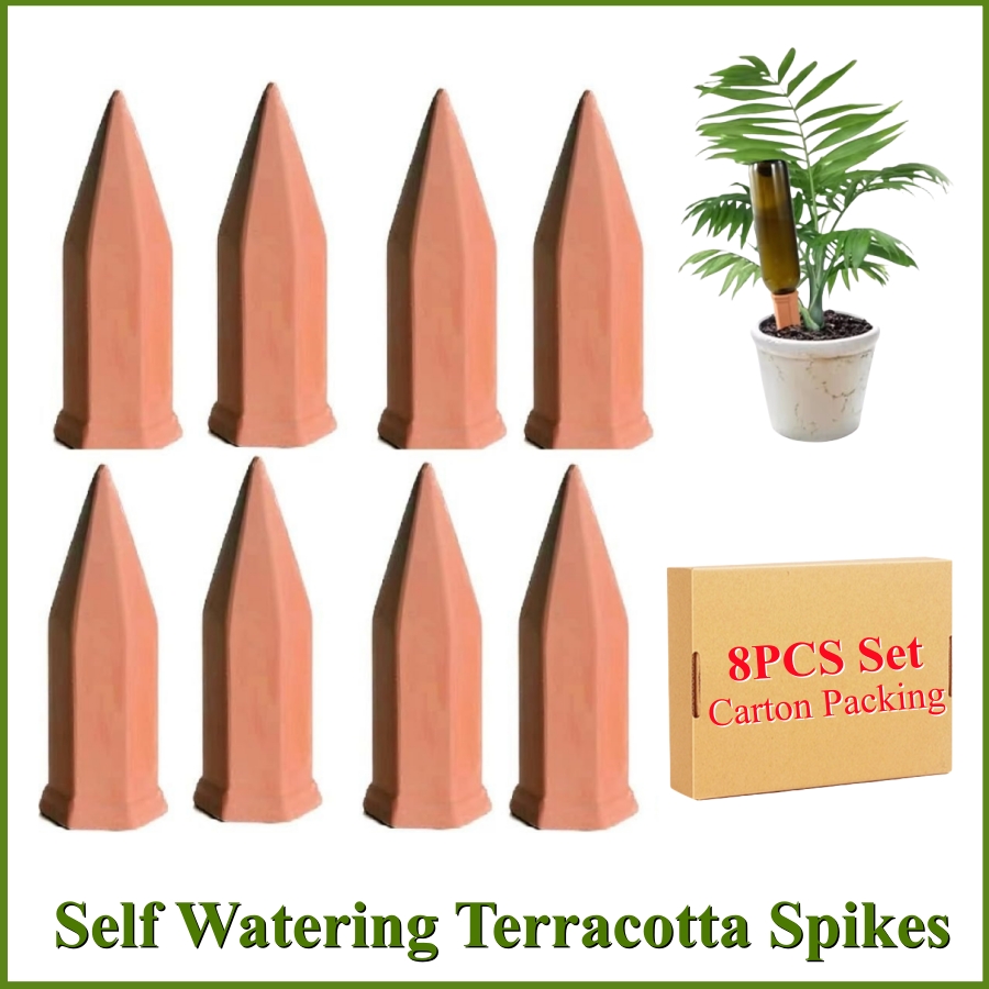 Self Watering Insert - 8 PCS Self Watering Terracotta Spikes,