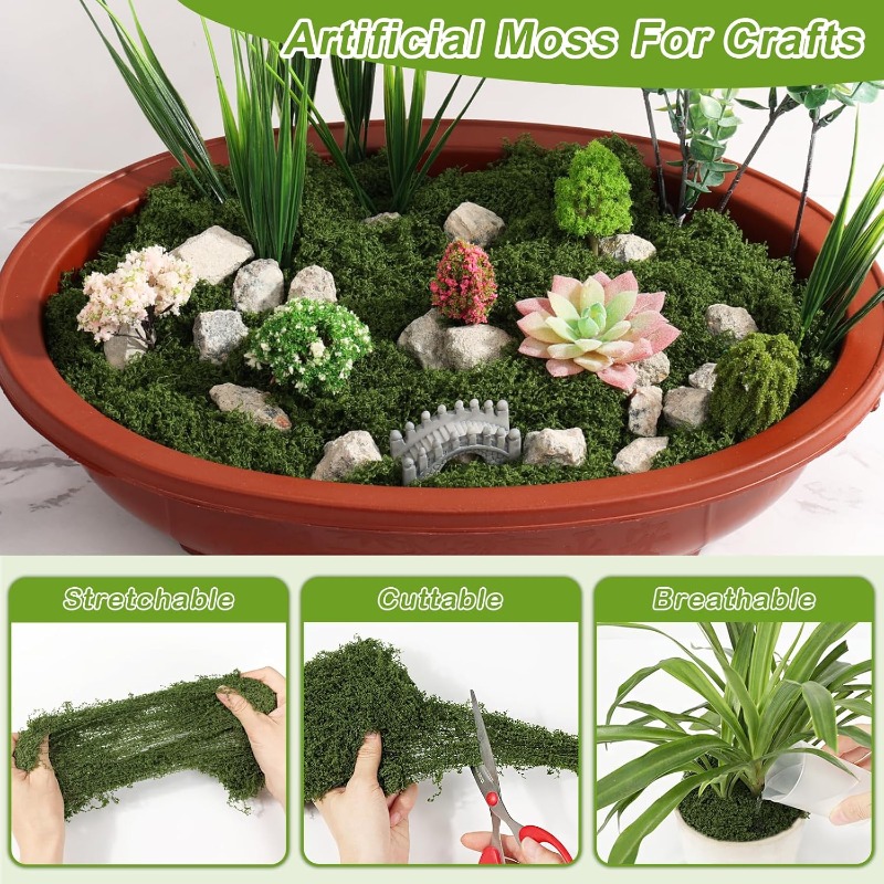 Artificial Green Moss Plants D - Sphagnum Moss Dry recension och pris
