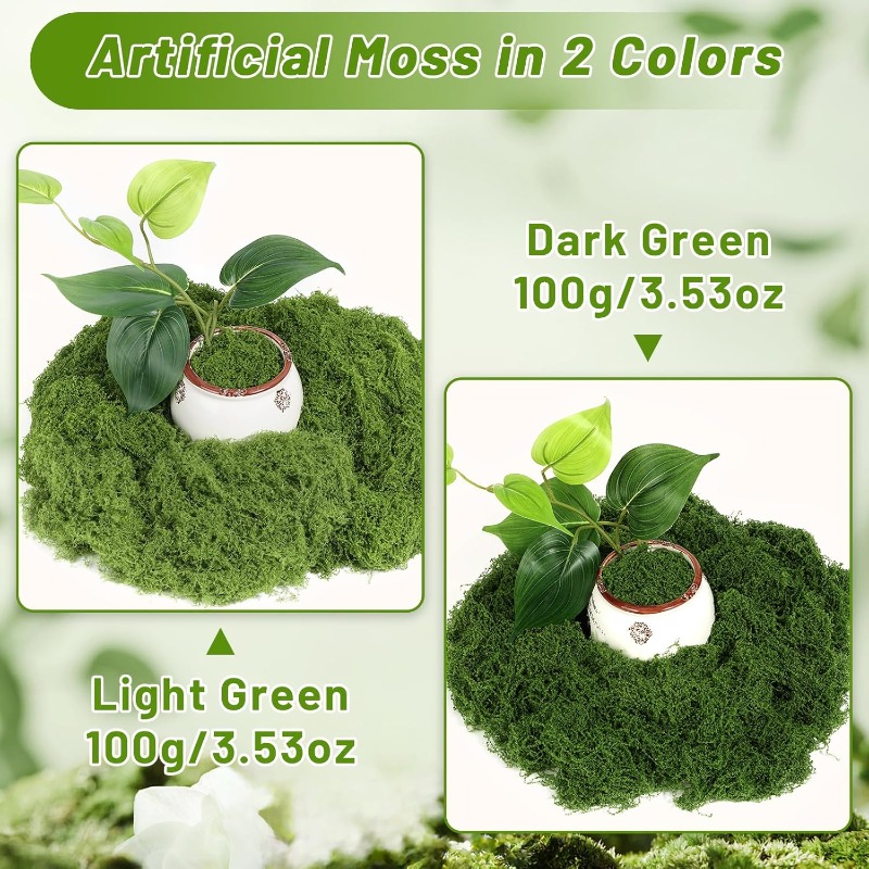 Artificial Green Moss Plants D - Sphagnum Moss Dry recension och pris