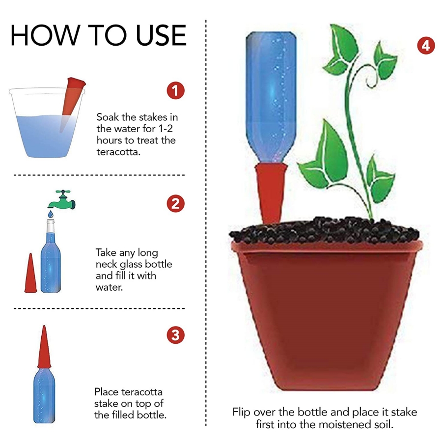 8 PCS Self Watering Terracotta - Self Watering Insert recension och pris